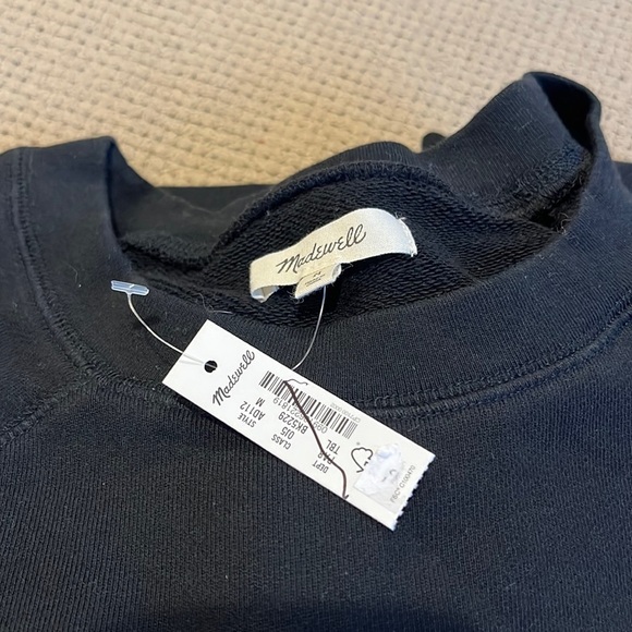Madewell (Re)sourced Cotton Shrunken Sweatshirt AD112 black xs - Picture 4 of 4